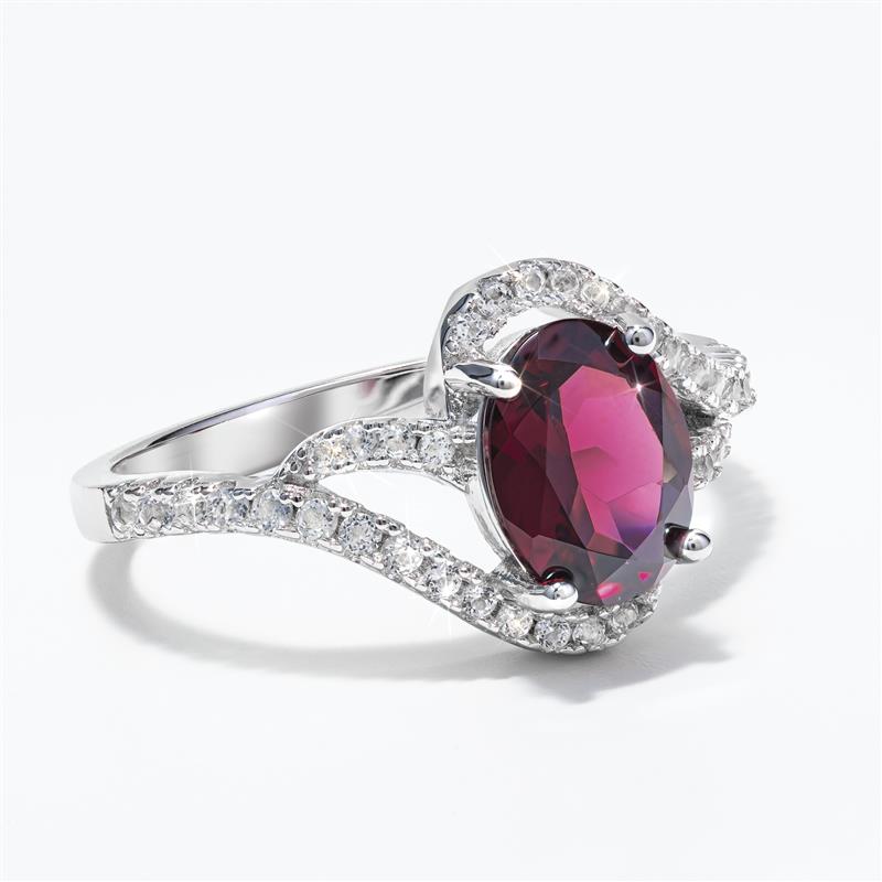 Rhodolite & White Topaz Ring